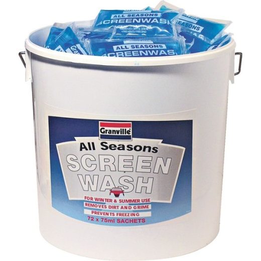 Granville Screenwash Bucket - Ready Mixed (-20C) - 72 x 75ml Sachets
