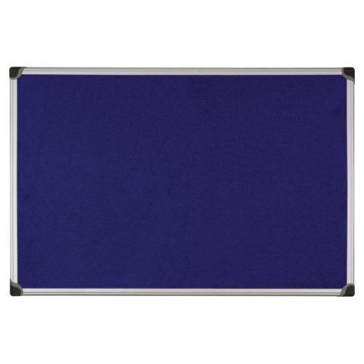 Aluminium Framed Fabric Notice Board - Blue - 900 x 1200mm