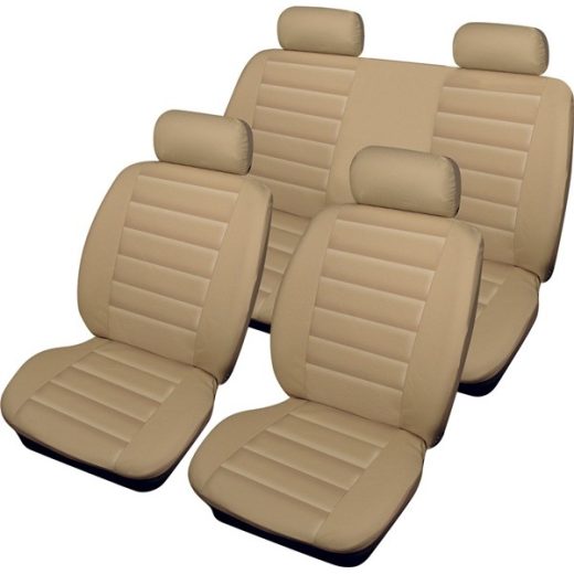 Car Seat Cover Leatherlook - Set - Beige