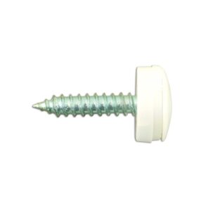 Number Plate Screws - White - No.8 x 3/4in. - Pack Of 100