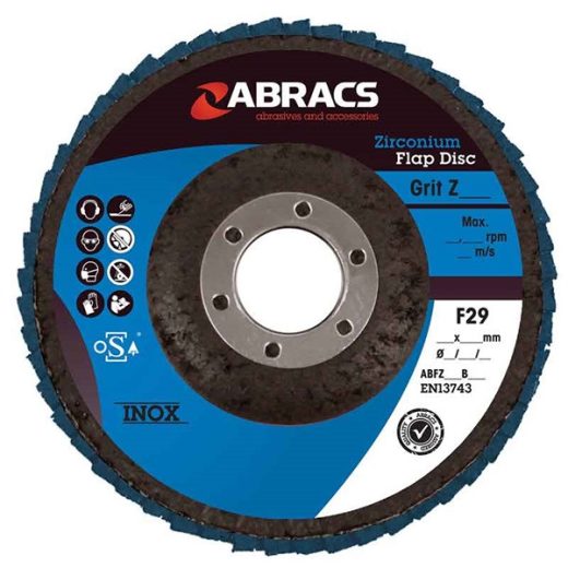Zirconium Flap Discs - P80 - 115mm - Pack Of 5