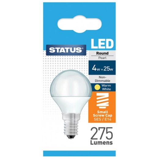 LED Small Edison Screw Round Bulb - Warm White - 4W/275 Lumen