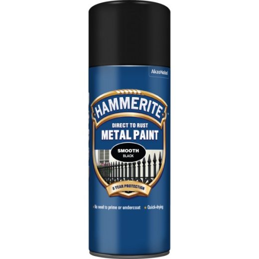 Hammerite Direct To Rust Metal Paint - Smooth Black - 400ml