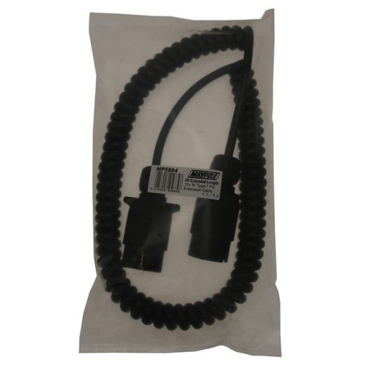 Curly Extension Lead -3m - 12N - 7-Pin Plugs