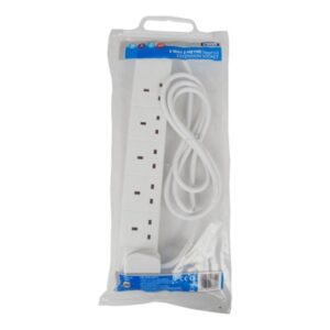 6 Way Extension Socket - White - 2m