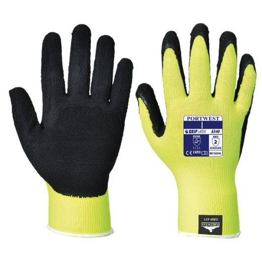 Hi-Vis Grip Gloves - Yellow - Small