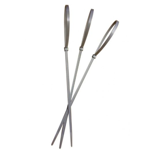 300MM X 4.8MM CABLE TIE SILVER PK100