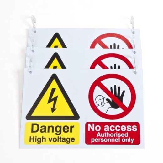EV / Hybrid Vehicle - Barrier Chain Warning Signs 3 pack