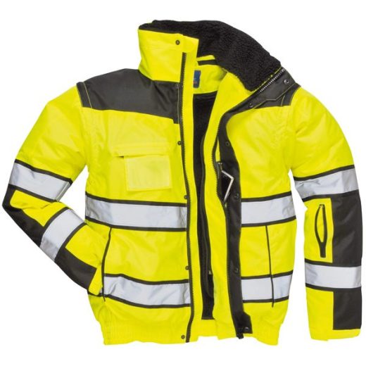 Hi-Vis Bomber Jacket - Yellow/Black - Large