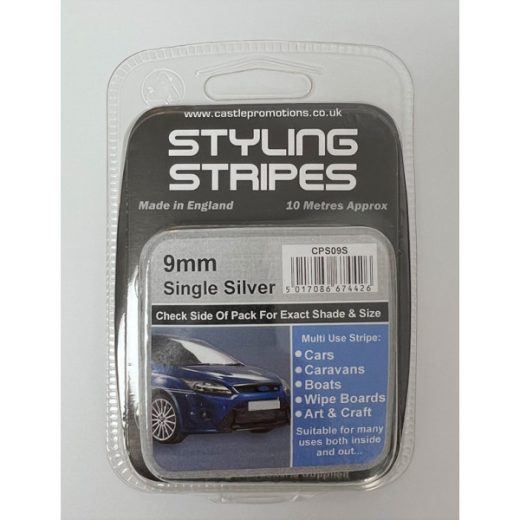 9MM SINLE STRIPE SILVER
