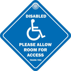 DISABLED PLEASE ALLOW ROOM FOR ACCESS SIGN