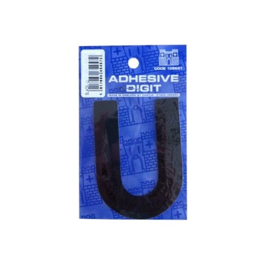 U - 3IN ADHESIVE BLACK PACK OF 12