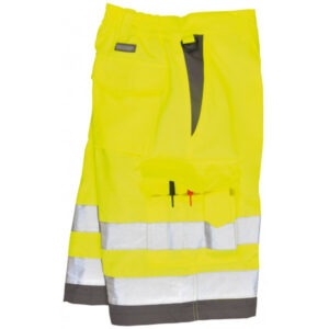 Hi-Vis Polycotton Shorts - Yellow/Grey - Large