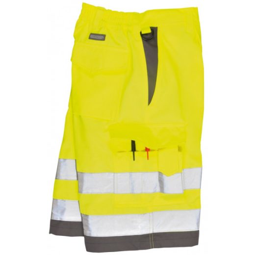 Hi-Vis Polycotton Shorts - Yellow/Grey - Large