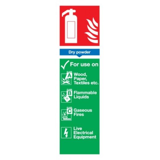 Dry Powder Extinguisher Sign - Rigid Polypropylene - 300mm x 100mm