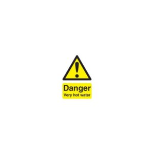 Danger Very Hot Water Sign - Self Adhesive Vinyl - 70mm x 50mm