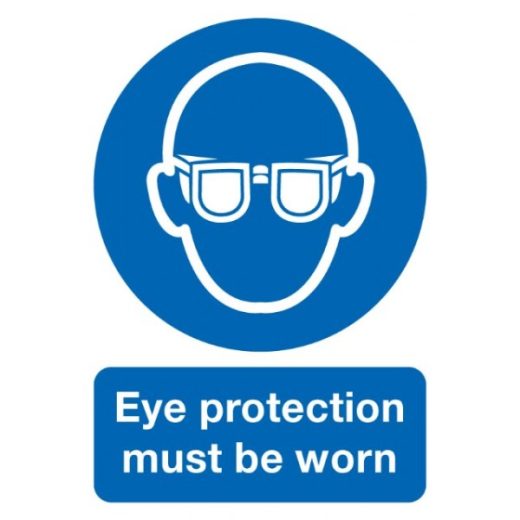 Eye Protection Must Be Worn Sign - Rigid Polypropylene - 420mm x 297mm