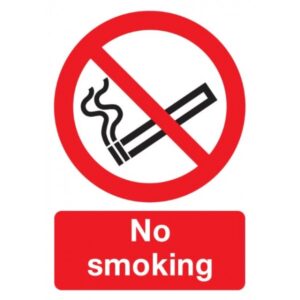 No Smoking Sign - Rigid Polypropylene - 297mm x 210mm