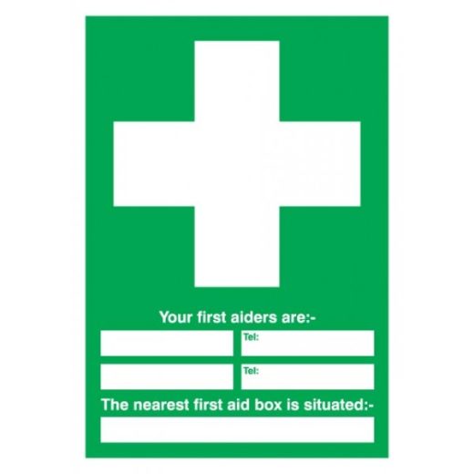 First Aider Awareness Sign - Rigid Polypropylene - 297mm x 210mm