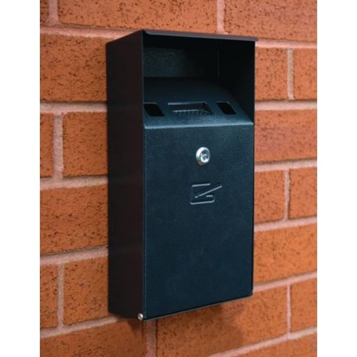 Wall Mountable Compact Cigarette Bin - Black Textured Finish