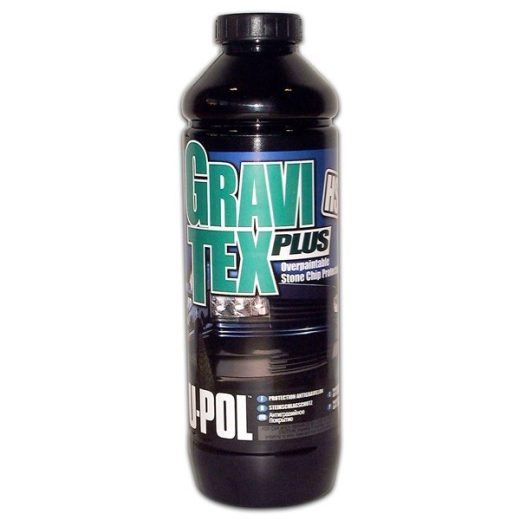 U-Pol Gravitex Stonechip Protector Sprayable Paint - Black - 1 Litre