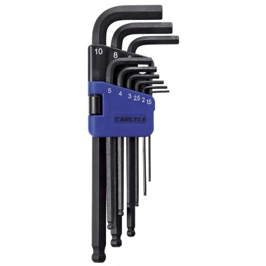 9 PC LONG HEX BALL KEY SET METRIC