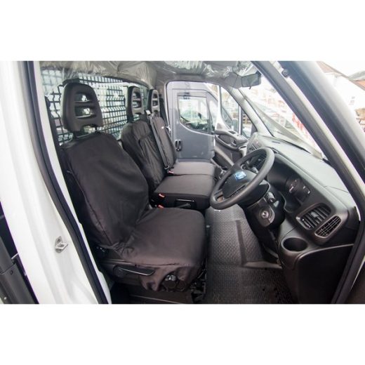 Van Seat Cover - Single Driver and Double Passenger Front Set - Black - Iveco Daily 2014 Onwards
