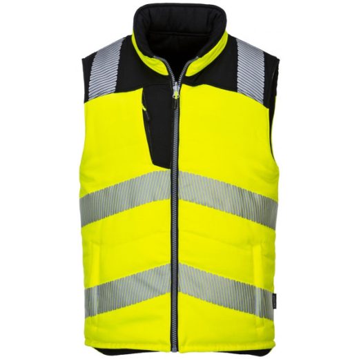PW3 Hi-Vis Reversible Bodywarmer - Yellow/Black - Medium