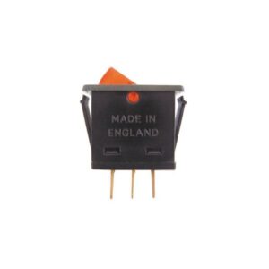 On/Off Rectangular Rocker Switch - Red Illuminated
