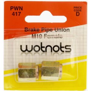 Brake Pipe Unions - Female M10 x 1 Pitch - Pack Of 2