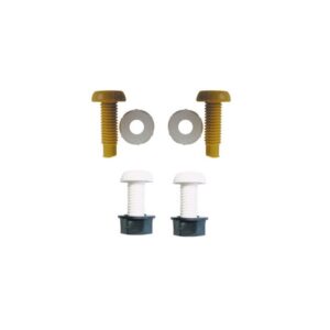 Number Plate Screws & Nuts - White & Yellow - M6 x 23mm - Pack Of 4