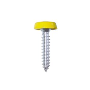 Number Plate Plastic Top Screw - Yellow - Pack Of 2