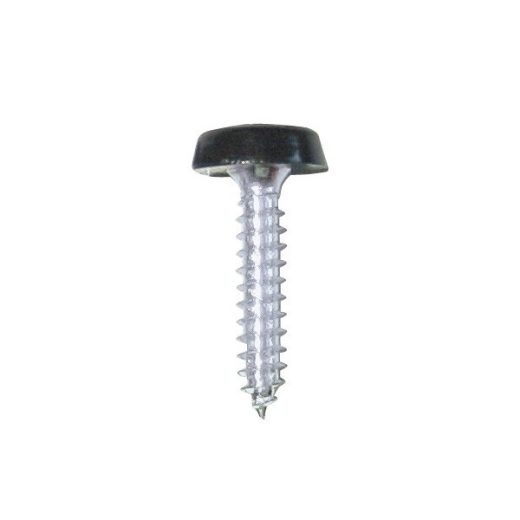 Number Plate Plastic Top Screw - Black - Pack Of 2