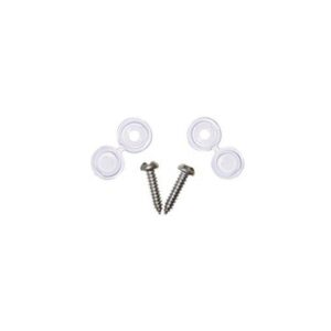 Number Plate Screws & Caps - White - No.8 x 3/4in. - Pack Of 2
