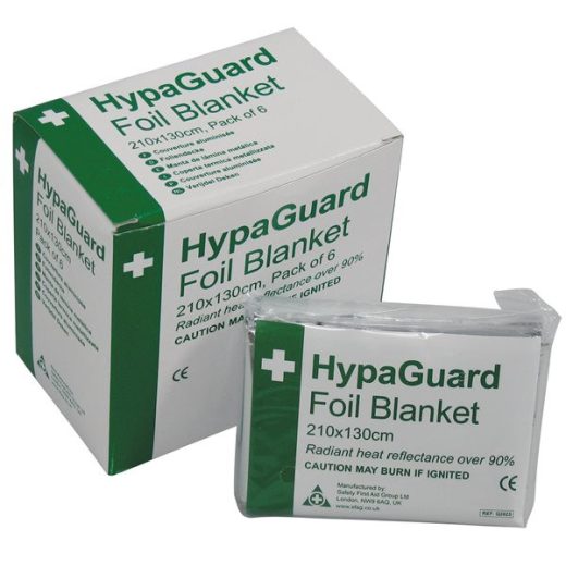 HypaGuard Disposable Foil Blankets - 210 x 130cm - Pack of 6