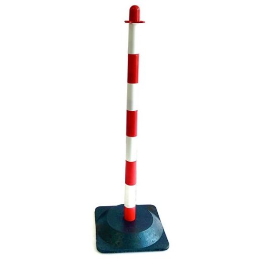 Barrier Chain Post with Rubber Base - R/W