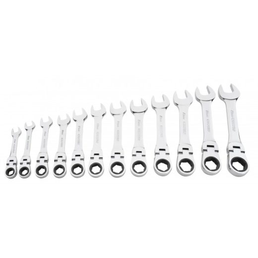 12 PIECE FLEXIBLE RATCHETING WRENCH SET STUB