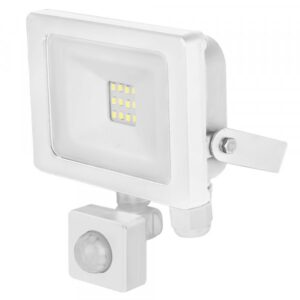 Slim Line LED Flood Light with PIR - White - 10W
