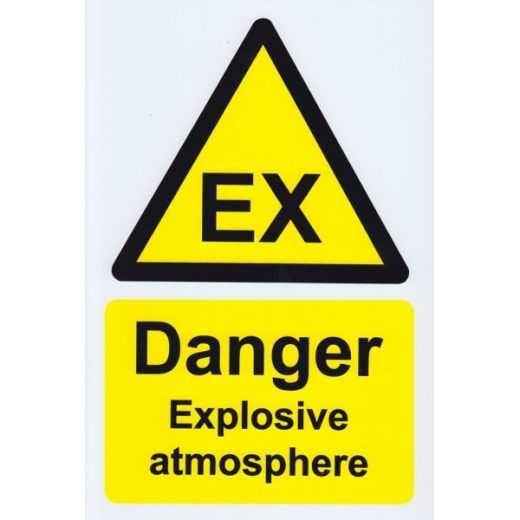 EX DANGER EXPLOSIVE ATMOSPHERE SIGN