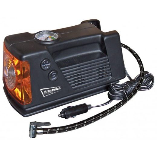 Tyre Inflator - 12V - Compressor With Gauge & Light - 0-260 PSI