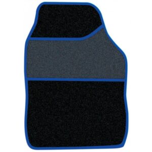 Standard Universal Mat Set - Velour - Black/Blue Binding - 4 Piece