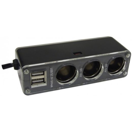 Triple Socket Adaptor & Twin USB - 12V