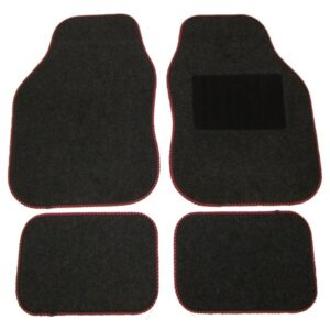 Standard Universal Mat Set - Coloured Binding - Black - 10 x 4 Piece Sets
