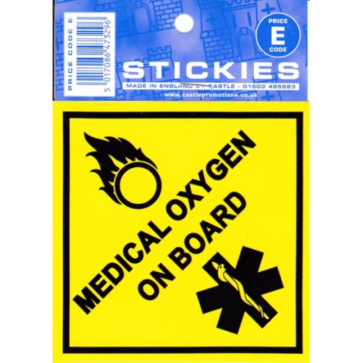 MEDICAL OXYGEN ON BOARD VINYL STICKER