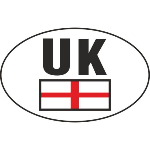 UK ST GEORGE SMALL OVAL STICKER