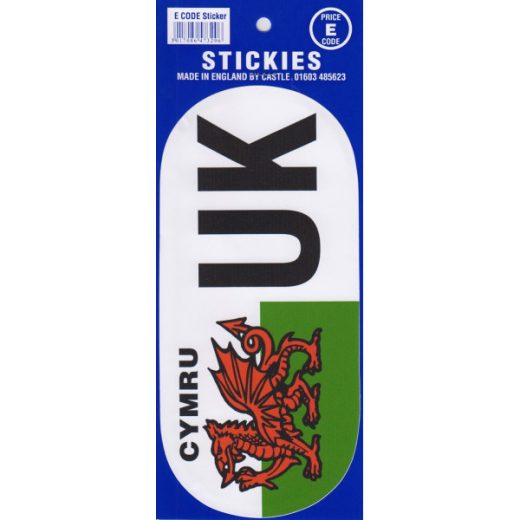 UK WELSH DRAGON OB ROUND STICKER