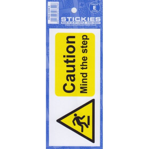 CAUTION MIND THE STEP STICKER