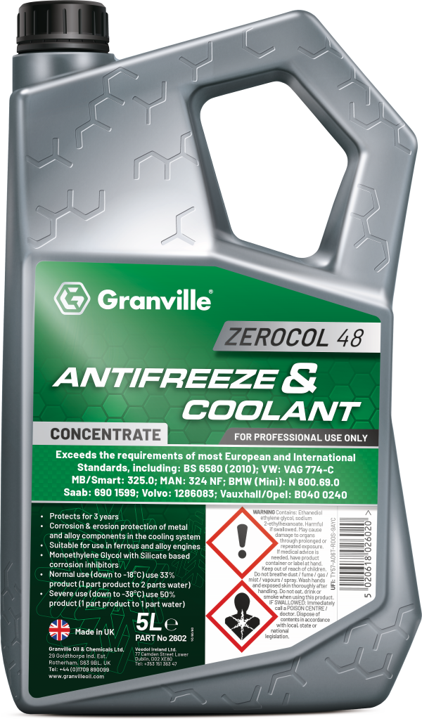 Granville Zerocol 48 Green Antifreeze - 5Litre