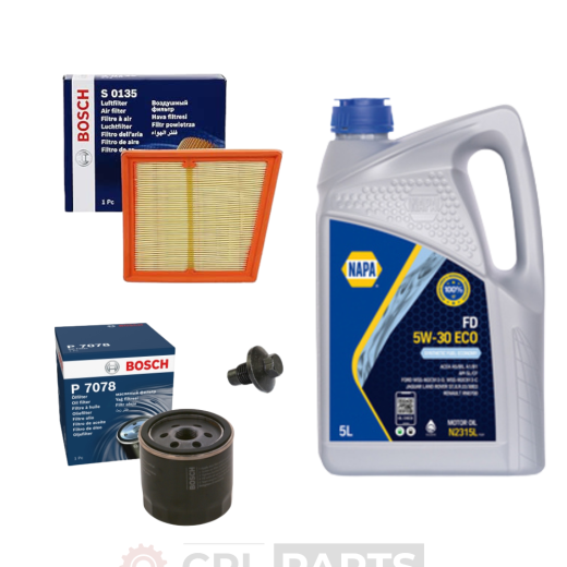 Ford Fiesta 1.2L MK7 ZETEC 2008-2017 Bosch Air & Oil Filters, Sump Plug Service Kit