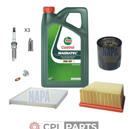 FULL SERVICE KIT For Ford Fiesta 1.0 EcoBoost Napa Filters & Castrol Engine Oil